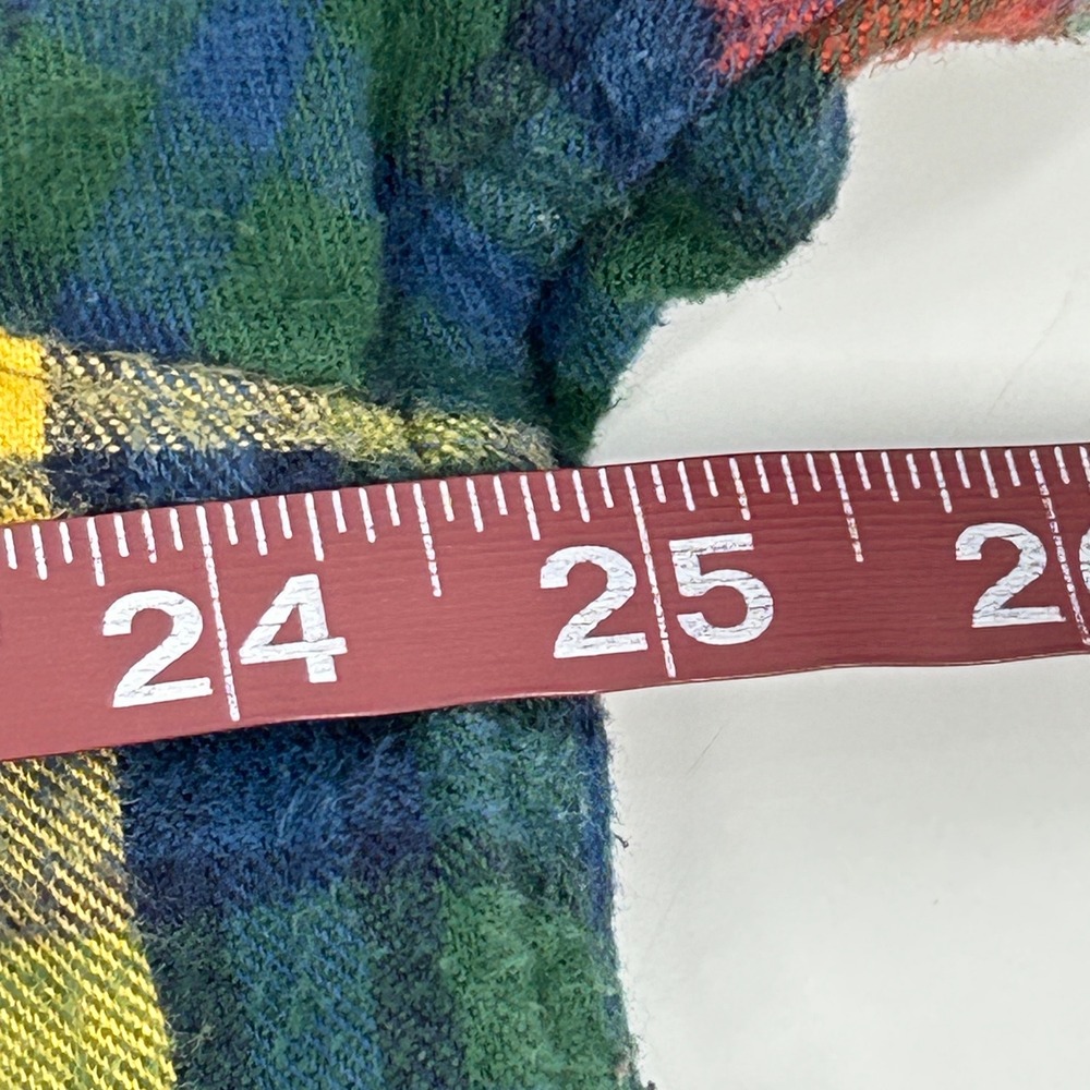 L.L.Bean Scotch Plaid Flannel Shirt Men's‎ L Red Yellow Green Traditional Fit - Picture 5 of 7